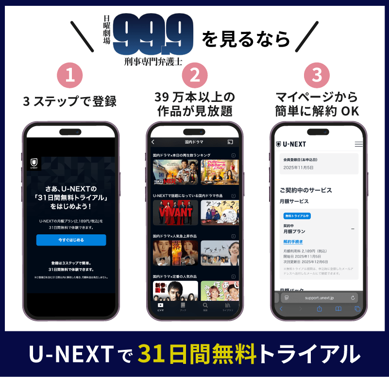 99.9 -刑事専門弁護士-　見るなら