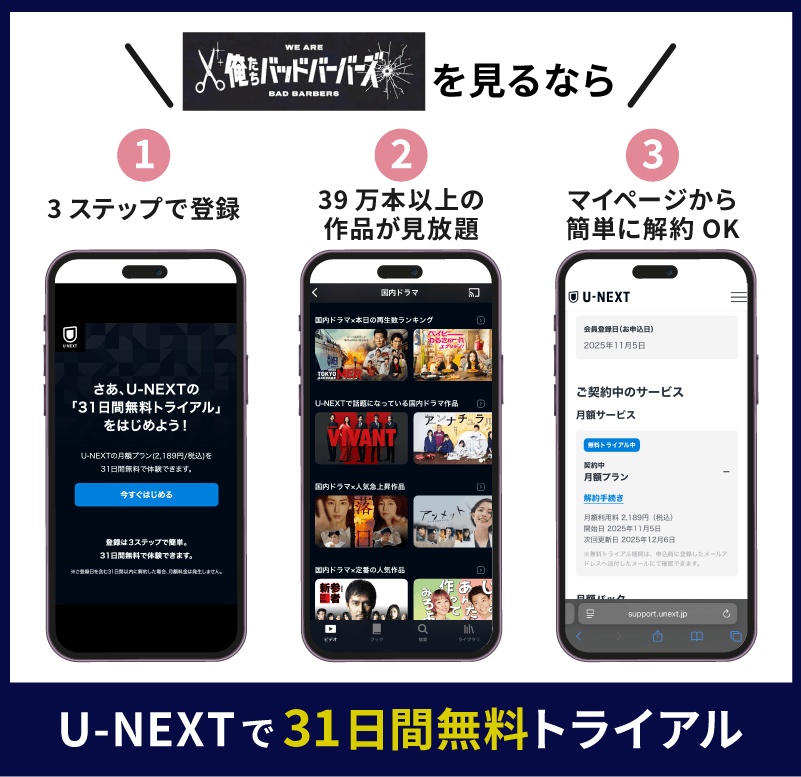 U-NEXT 俺たちバッドバーバーズ