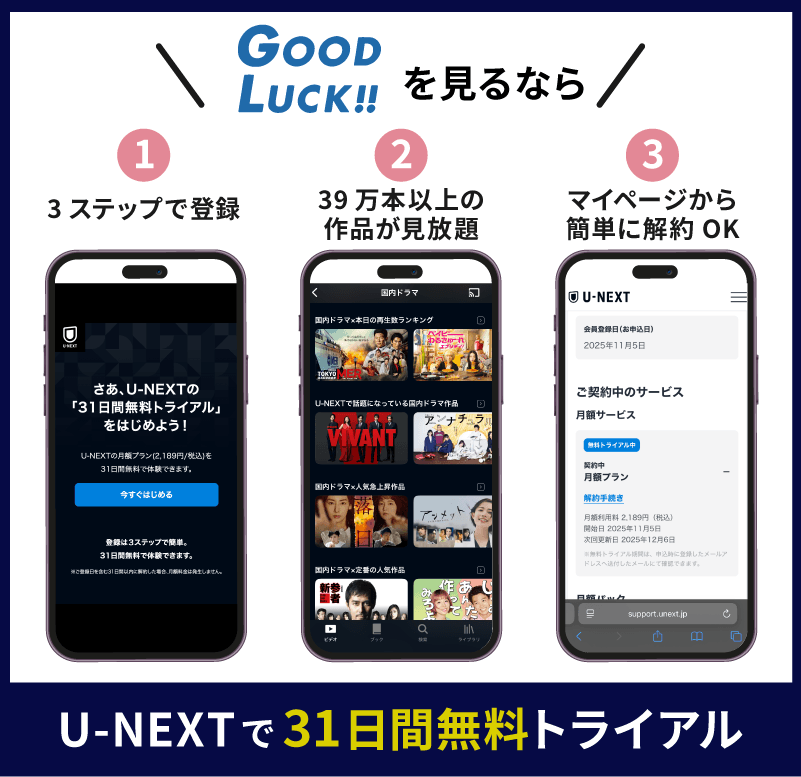 GOOD LUCK!! 見るなら