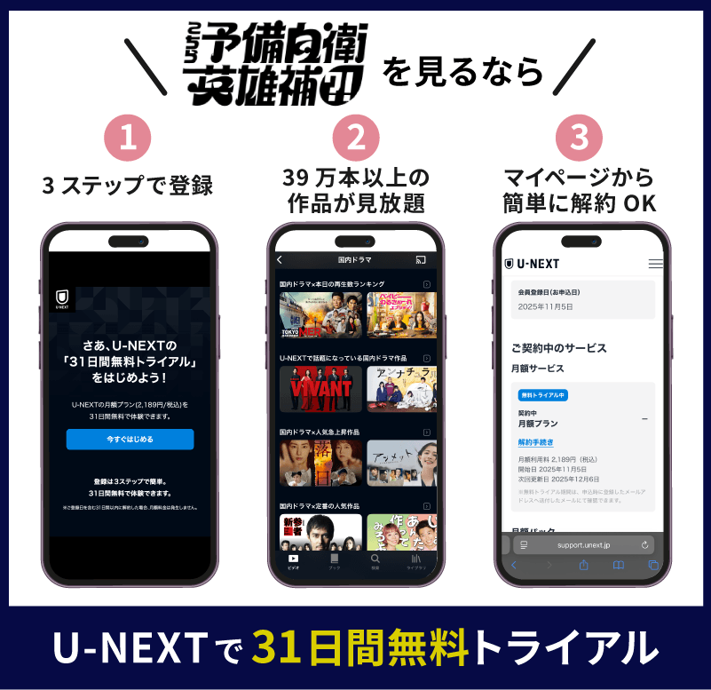 U-NEXT こちら予備自衛英雄補?!