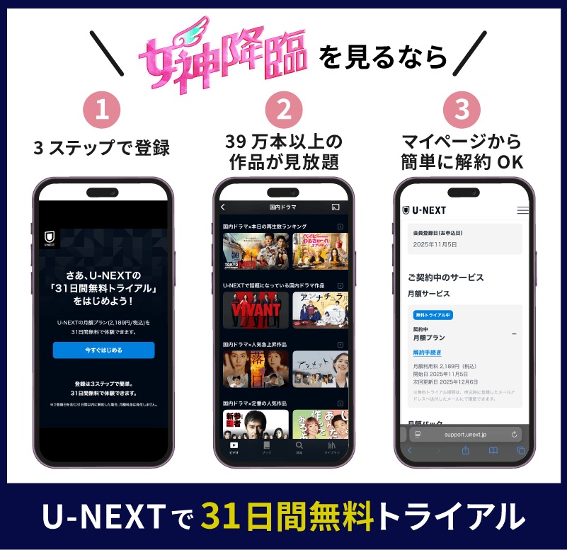 U-NEXT 女神降臨