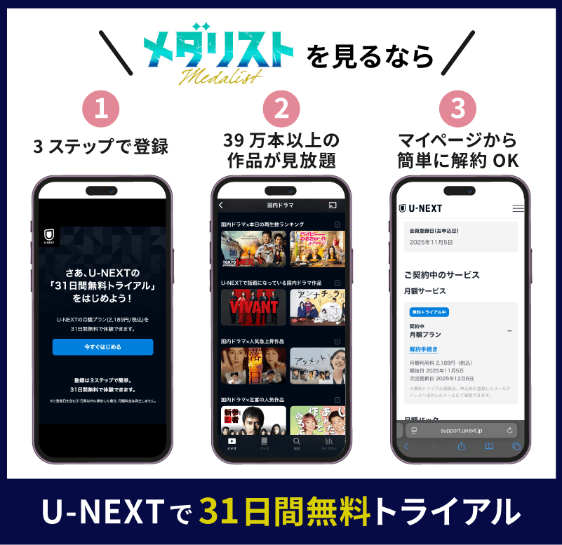 U-NEXT メダリスト